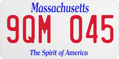 MA license plate 9QM045