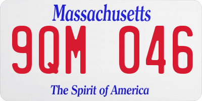 MA license plate 9QM046