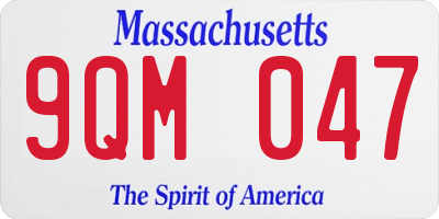 MA license plate 9QM047