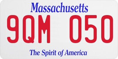 MA license plate 9QM050