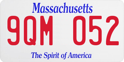 MA license plate 9QM052