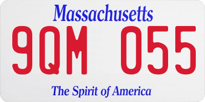 MA license plate 9QM055