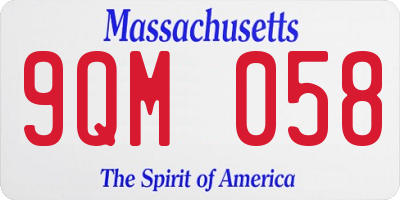 MA license plate 9QM058