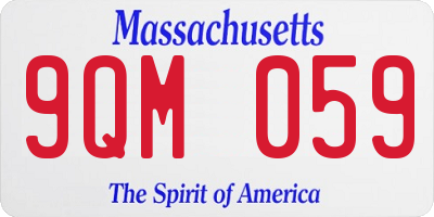 MA license plate 9QM059