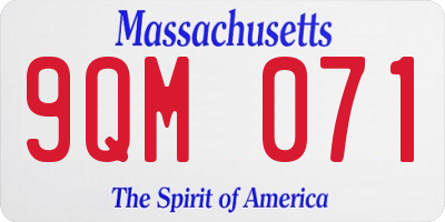 MA license plate 9QM071