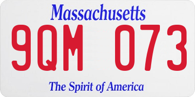 MA license plate 9QM073