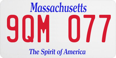 MA license plate 9QM077