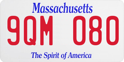 MA license plate 9QM080