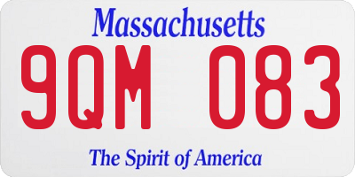 MA license plate 9QM083