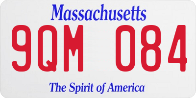MA license plate 9QM084
