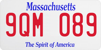 MA license plate 9QM089