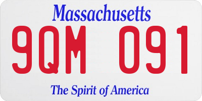 MA license plate 9QM091