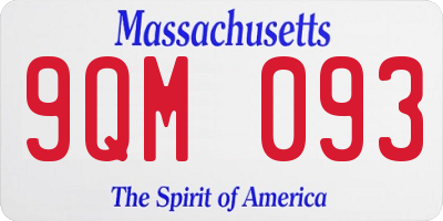 MA license plate 9QM093