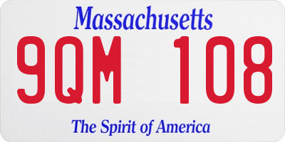 MA license plate 9QM108