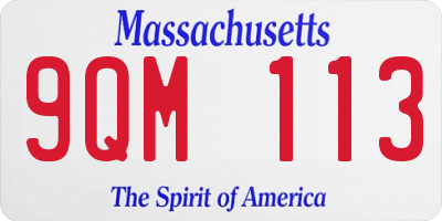 MA license plate 9QM113