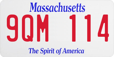 MA license plate 9QM114