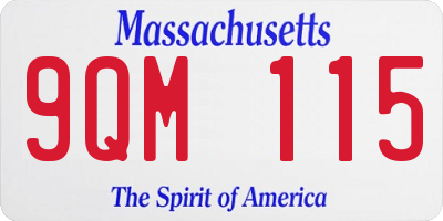 MA license plate 9QM115