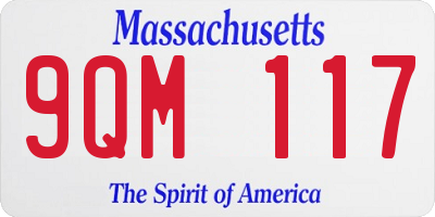 MA license plate 9QM117