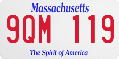 MA license plate 9QM119