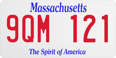 MA license plate 9QM121