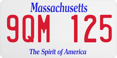 MA license plate 9QM125