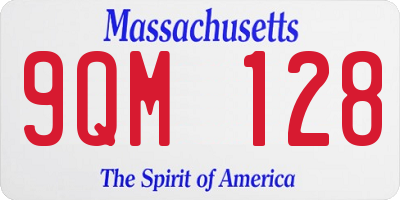 MA license plate 9QM128