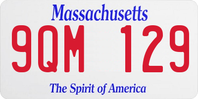 MA license plate 9QM129