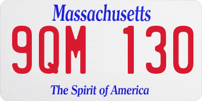 MA license plate 9QM130