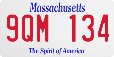 MA license plate 9QM134