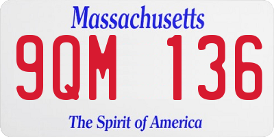 MA license plate 9QM136