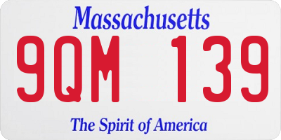 MA license plate 9QM139