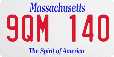 MA license plate 9QM140