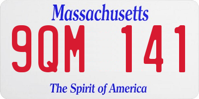 MA license plate 9QM141