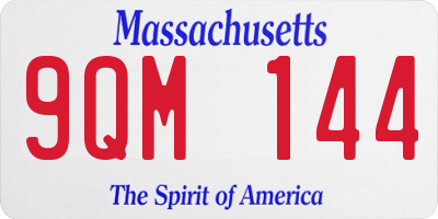 MA license plate 9QM144