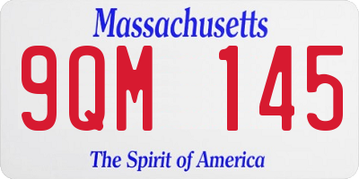MA license plate 9QM145
