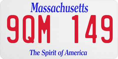 MA license plate 9QM149
