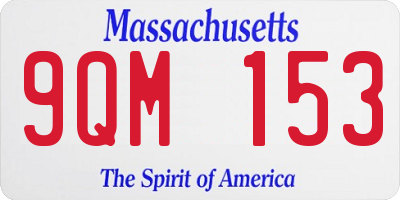 MA license plate 9QM153