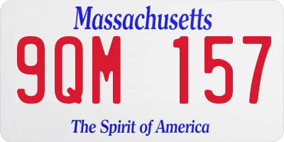 MA license plate 9QM157