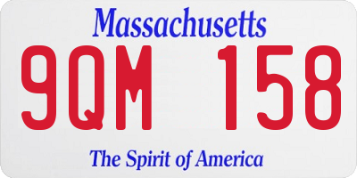 MA license plate 9QM158