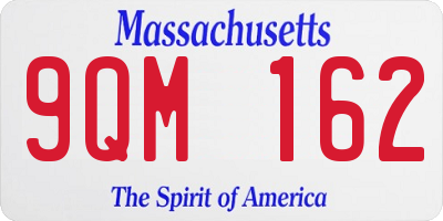 MA license plate 9QM162