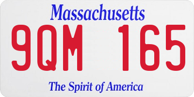 MA license plate 9QM165