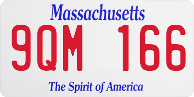 MA license plate 9QM166