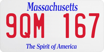 MA license plate 9QM167