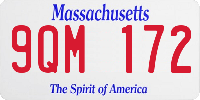 MA license plate 9QM172