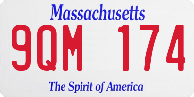 MA license plate 9QM174