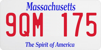 MA license plate 9QM175