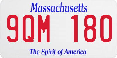 MA license plate 9QM180