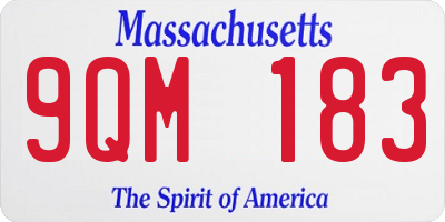 MA license plate 9QM183