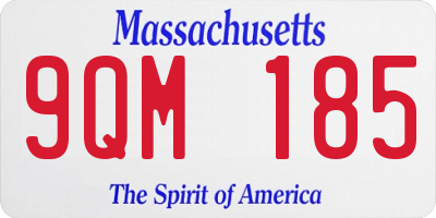 MA license plate 9QM185
