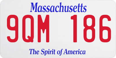 MA license plate 9QM186